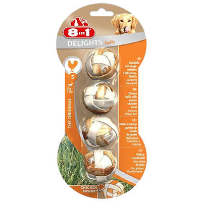 8 In 1 Delights Balls S Size Tavuklu Köpek Çiğneme Topu 4´Lü