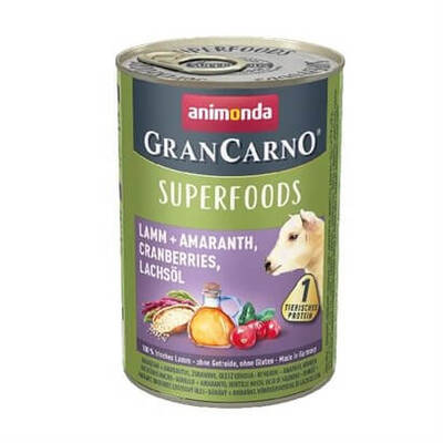 Animonda Gran Carno Superfoods Kuzu Amarant Ve Kızılcıklı Yetişkin Köpek Konservesi 400 Gr