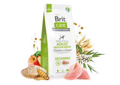 Brit Care Digest & Relax Tavuklu Larva Proteinli Orta Irk Yetişkin Köpek Maması 3 Kg