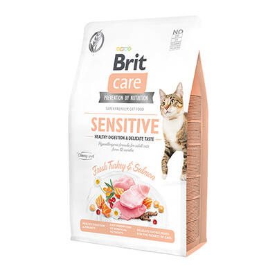 Brit Care Hipoalerjenik Sensitive Hindi ve Somonlu Tahılsız Hassas Kedi Maması 2 Kg