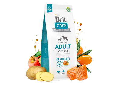 Brit Care Skin & Coat Tüm Irklar için Somonlu Tahılsız Yetişkin Köpek Maması 12 Kg