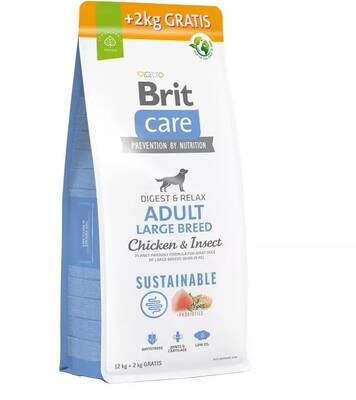 Brit Care Sustainable Adult Large Breed Yetişkin Köpek Maması Tavuklu & Larvalı 12 + 2 Kg