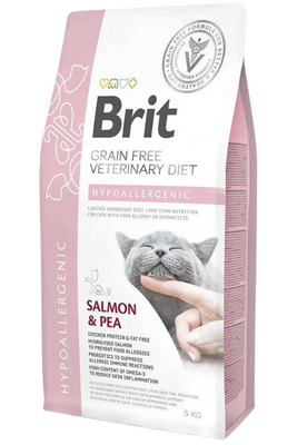 Brit Veterinary Diets Hypoallergenic Tahılsız Somonlu Kedi Maması 5 Kg