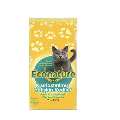 Econature Tavuklu Kısırlaştırılmış Yetişkin Kedi Maması 15 Kg