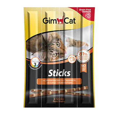 Gimcat Tahılsız Deniz Tarağı Kedi Ödül Çubukları 4 Parça (20 Gr)