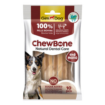 GimDog ChewBone Diş Sağlığı Destekleyici NaturelBurgu Çubuk 80gr (10'lu)