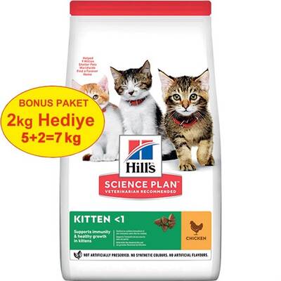 Hills Kitten Tavuklu Yavru Kedi Maması 5 Kg (+2 Kg Hediyeli)