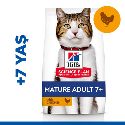 Hills Mature +7 Tavuklu Yaşlı Kedi Maması 3 Kg