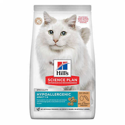 Hill's Hypo-Allergenic Yumurta ve Larva Proteinli Yetişkin Kedi Maması 7 Kg