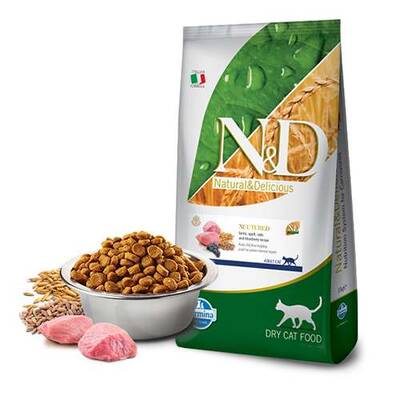 N&D Ancestral Grain Kuzu Etli ve Yaban Mersinli Az Tahıllı Kısırlaştırılmış Kedi Maması 10 Kg