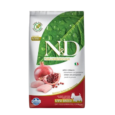 N&D Prime Tavuklu ve Narlı Küçük Irk Tahılsız Yetikin Köpek Maması 2,5 Kg