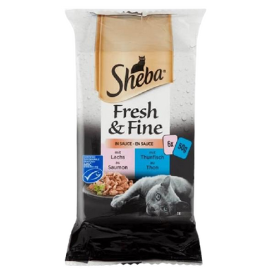 Sheba Fresh & Fine Ton Balıklı Somonlu Yetişkin Kedi Yaş Maması 6'lı 50 gr