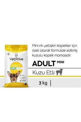 Vet Prive Kuzu Etli Mini & Küçük Irk Yetişkin Köpe Köpek Maması 3 Kg