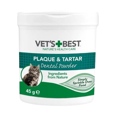 VET'S BEST Kediler için Deniz ve Spirulina Yosunu Özlü Plak ve Tartar Önleyici Ağız Bakım Tozu 45gr