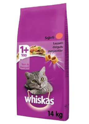 Whiskas Biftekli ve Havuçlu Yetişkin Kedi Maması 14 kg