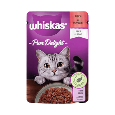 Whiskas Pouch Pure Delight Jöle İçinde Sığır Etli Yetişkin Kedi Konservesi 85 Gr