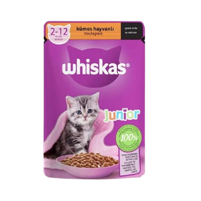 Whiskas Pouch Sos İçinde Kümes Hayvanlı Yavru Kedi Konservesi 85gr