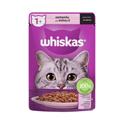 Whiskas Pouch Sos İçinde Somonlu Yetişkin Kedi Konservesi 85gr