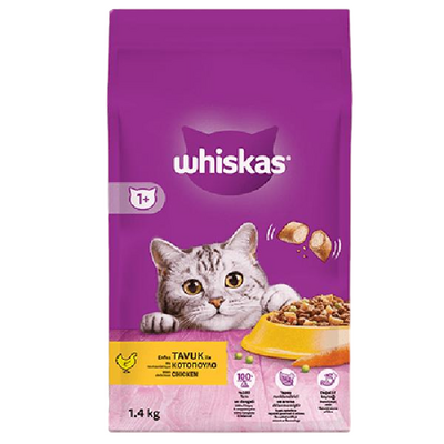 Whiskas Tavuklu ve Sebzeli Yetişkin Kuru Kedi Maması 1,4 Kg